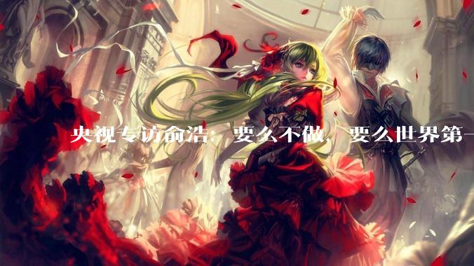 央视专访俞浩：要么不做，要么世界第一_创业_因为_市场