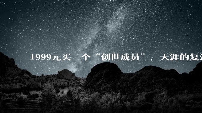 1999元买一个“创世成员”，天涯的复活赛，从收割老用户开始_访问_资金方面_邢明