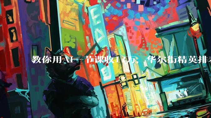 教你用AI一节课收17万，华尔街精英排着队付费_Wang_风险投资基金_银行
