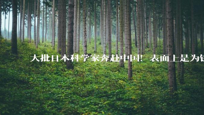 大批日本科学家奔赴中国！表面上是为钱弃日，实则背后另有目的？_科研_研究_本土