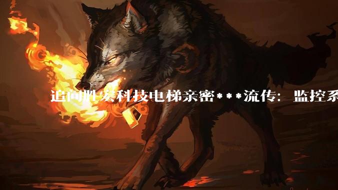 追问胜宏科技电梯亲密***流传：监控系统有多少安全隐患？_谷川_高敏_数据