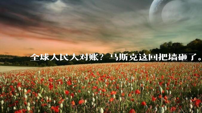 全球人民大对账？马斯克这回把墙砸了。。。_帖子_网友_工作