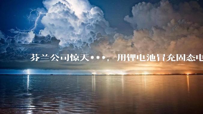 芬兰公司惊天***，用锂电池冒充固态电池，欧洲弯道超车梦，碎了_Donut_Lab_中国